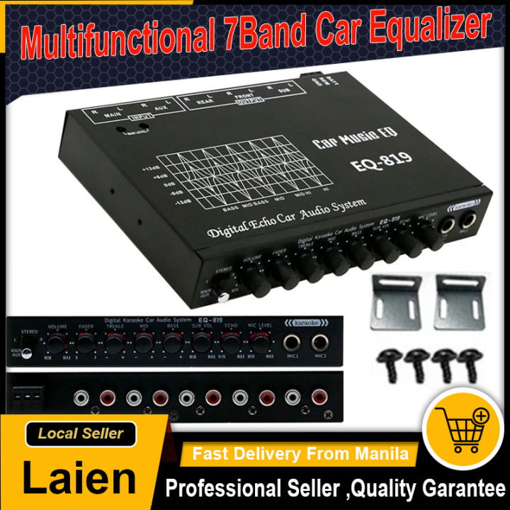 Multifunctional Equalizer Car Equalizer 7 Band Car Audio EQ Tuning