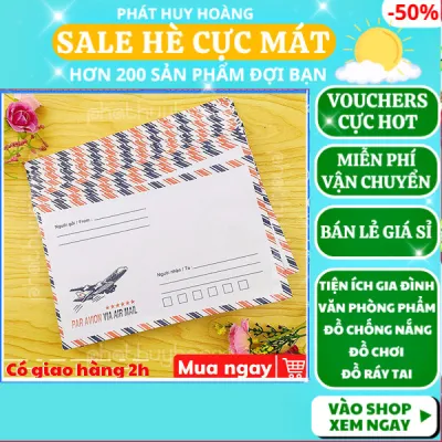 Combo 25 bao thư phổ thông giá rẻ bao thư giấy bao thư trắng bao thư giá rẻ Phát Huy Hoàng