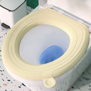 Antibacterial Waterproof Toilet Seat Cover Soft Cushioned Universal Fit Bathroom Accessory