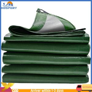 【Hospor】Thick Poly Tarp 6x10 Feet Durable Green Tarp for Gardening and Camping Applications