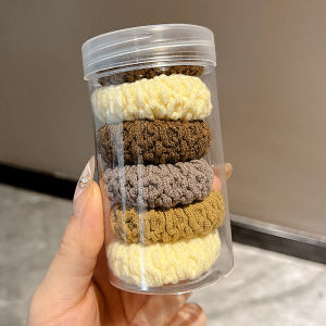 Hộp 6 dây thun vải co giãn tốt buộc tóc đơn giản màu trơn cho nữ hot CB24