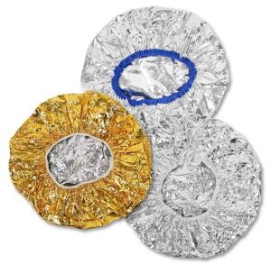 หมวกฟอยล์คลุมผม (คละสี) – หมวกคลุมผมแบบอลูมิเนียมฟอยล์ 1 ชิ้น