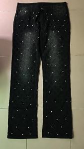 G7 European and American Cross-Border New Mens Jeans Fashionable Personality Straight-Leg Fashion ins Hot-selling Stretch Pearl Jeans Long 7/7