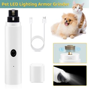 WAPKTY Quiet Electric Pet Nail Grinder LED Light Rechargeable Puppy Nail File Fashion Portable Paws Nail Cutter Dog Cat