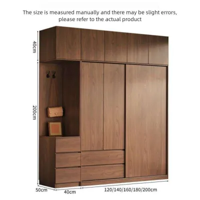 Wardrobe for home use in the bedroom sliding door thickened cabinet extra large capacity suitable for rental housing