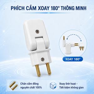 Phích cắm điện xoay 180 độ thông minh ổ cắm 10 lỗ có công tắc tải cao 4000W 16A siêu an toàn