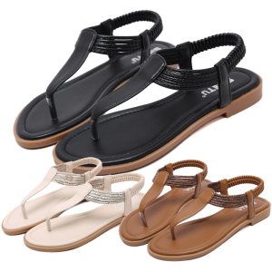 35-42 Leather Sandals Soft Insole Outdoor Flat Heel Sendal Beach Party Dinner Low Tops Tong Womens Shoes Office Wear Rubber Sole