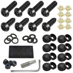 Rustproof Universal License Plate Fastener System Corrosion Resistant Stainless Steel Complete Installation Accessories