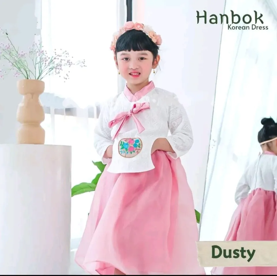Dres Hanbok Dres anak perempuan baju adat korea dres hanfu