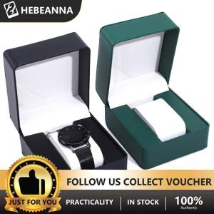 hebeanna กล่องเก็บนาฬิกา PU แบบเดี่ยวกล่องใส่โชว์นาฬิกาข้อมือที่ใส่นาฬิกาเครื่องประดับสำหรับเดินทางเป็นของขวัญสำหรับผู้ชาย