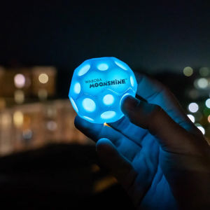 ≮923≯WABOBA Childrens Luminous Toy Bounce Flashing Ball Moonstone Flying Moon Decompression Outdoor Luminous Bouncy Ball