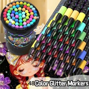 LUXURYLYN High Coverage Acrylic Marker Soft Head Design Washable Ink Soft Head Marker Barrel Pack Painting Pen for Hand-Painting