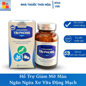 Viên Cholesterol Tín Phong. Hổ Trợ Giảm Mỡ Máu. Ngăn Ngừa Xơ Vữa Động Mạch. Chai 30 Viên