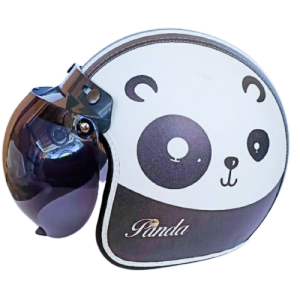 Helm Bogo Dewasa Full Leher Motif Mata Panda - Kulit - Free Packing Kardus