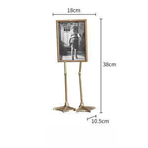 Sacesr Modern Abstract Frames Minimalist Metal Photo Border Golden Vintage Frame Duck Feet Stand Living Room Display Craft Ornament Z1H5K