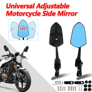 2PCS motorcycle universal rearview mirror AOS3 version blue