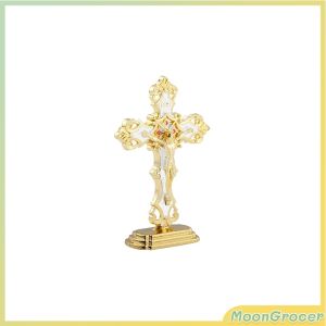 M.G. Standing Crucifix Saint Benedict Metal Crucifix Cross Ornament Decoration Car and Office