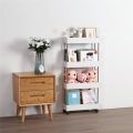 Home 4 Tier Utility Cart Rolling Cart White Office Wheels Metal Storage Cart Rolling Utility Cart Hooks Bathroom Cart Adjustable Shelves Mobile Storage Organizer. 