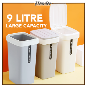 24ShipOut 9L Simple Press Dustbin Home Office Trash Bin Kitchen Toilet Rubbish Bin Tong Sampah
