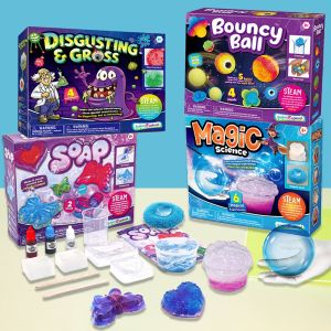Slime Kit Complete Set Science Experiment Kit Magic Science/Bouncy Ball/Soap/Disgusting Gross Slime STEM TOYS for Kids Funny Science Explore Polymer Clay Powder for Kids Antistress Toys Gifts