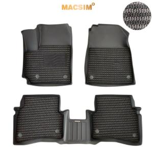 Thảm Lót Sàn 2 Lớp TPE Macsim Kia Sonet 2022-2025+ Chuẩn Form Bền Không Mùi ( sd3 xám đen ct)