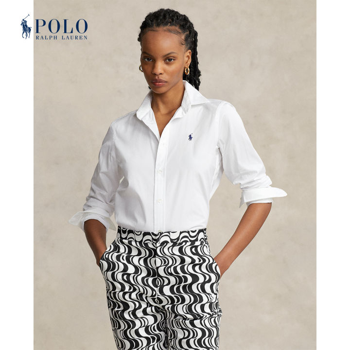 Polo Ralph Lauren Women Cotton Long Sleeve Shirt (White) | Lazada Singapore