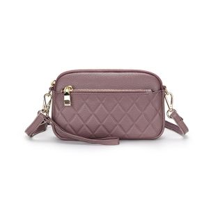 Royal Bagger Small Shoulder Bags for Women Genuine Cow Leather Ladies Long Purse Phone Pocket Sling Bag Rhombus Pattern Cowhide