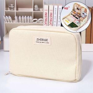 Gaya Niche Sederhana Kanvas Siswa Jepang Kapasitas Besar Kotak Penyimpanan Fungsional Multi-Layer Bernilai Tinggi