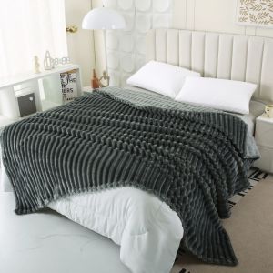 Microfiber Blanket with Stripe Pattern for Couch/bed Blanket Super Soft Warm Cozy Lightweight Home Decor for All-Season