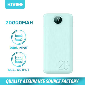 KIVEE Fast Charger Power Bank 20000mAh Powerbank Dual Charger Support untuk Micro USB dan Type C untuk tablet ponsel