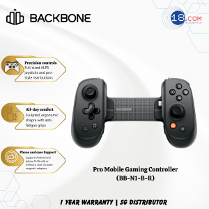 BACKBONE Pro Mobile Gaming Controller for iPhone 15/16 Series+ and Android USB-C & BT Pro-Level Comfort Black