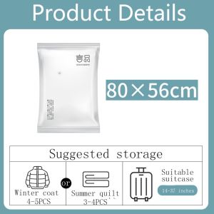 Resealable Travel Vacuum Storage Bag Flat Vacuum Compression Bag Clothing Storage Bag Clothes Organizer