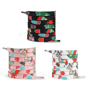Đầy Màu Sắc dây giày mảnh 100Cm Polyester họa tiết hoạt hình Dây Giày Dây Giày Cho Giày Thể Thao Giày thể thao