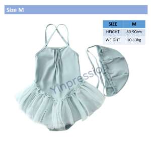 One-Piece Swimming Suit For Girls / 2pcs Set One-Piece + Swim Hats / 1-7yr / Baby Swim Wear 【CRM0240】