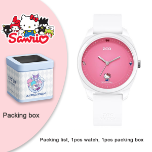 (With Box/44.6mm)100% Authentic Sanrio Hello Kitty Watch for Kids Girls Boys Quartz Watch Waterproof Silicone Soft Strap Shockproof Birthday Gift Pochacco Christmas Gifts 171 手表女生防水