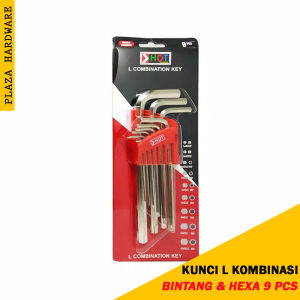 Kunci L Kombinasi Mata Bintang dan Hexa HDT 9 PCS COD Bayar Di Tempat / Plaza Hardware
