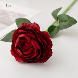 UTOPUS Multicolors 3heads Peony European 488cm/65cm Bridal Bouquet Flowers High Quality Artificial Silk Rose Flower Home Decorations