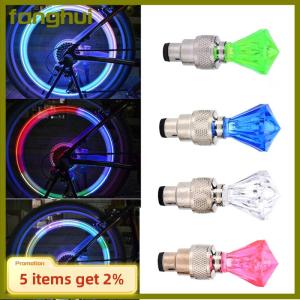 fanghui 2x LED Motorcycle Cycling Bike Bicycle Wheel Tire Valve Flashing Light Car Lamp