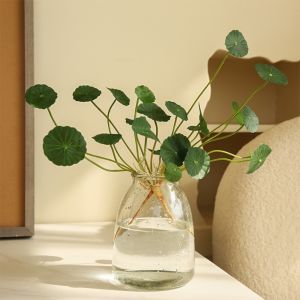 MODERNLUX Green Artificial Lotus Plants Decorative Floral Artificial Faux Plants Small Fake Lotus Leaves Wedding Decoration