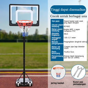 TIANG RING BASKET PORTABEL STAND BASKET ANAK/Mainan Basket Bola Ring Basket Tiang Besi Portable Bisa Dipindah Pindah/Ring-Basket-Dan-Tiang