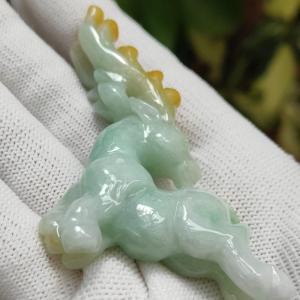 Wood Element Jade Deer Sculpture - Earth-Grounded Harmony Art Piece (Sku: hand12)