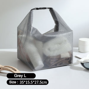 Nylon Drawstring Bag Waterproof Swim Backpack - Wet Dry Separate With Pouch Mesh Gym Beach Bag for Travel & Sport Lightweight