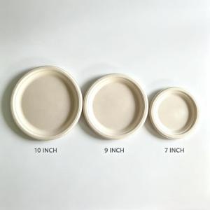 【Hot 】50PCS Disposable Paper Plates Sugar Cane Pulp Thick Disposable Round Paper Plates Microwave Safe Anti-Seepage Oil-resistant and Scratch Resistant Good for Different Event Like Weddings Parties Birthdays Picnics Disposable Paper Plates