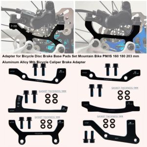 JAYQQ Aluminum Alloy Adapter for Bicycle Black 160 180 203MM Disc Brake Base Pads Set High Quality Mtb Bicycle Caliper Brake Adapter Parts Accessories