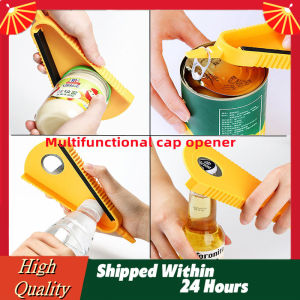Multifunction Can Openers Household Bottle Opener Twist Opening Kitchen Tools Yellow Universal can opener bottle opener jar opener Beer opener Kitchen Bottle opener can opener Drinks Beverage opener Kitchen Opening Tools