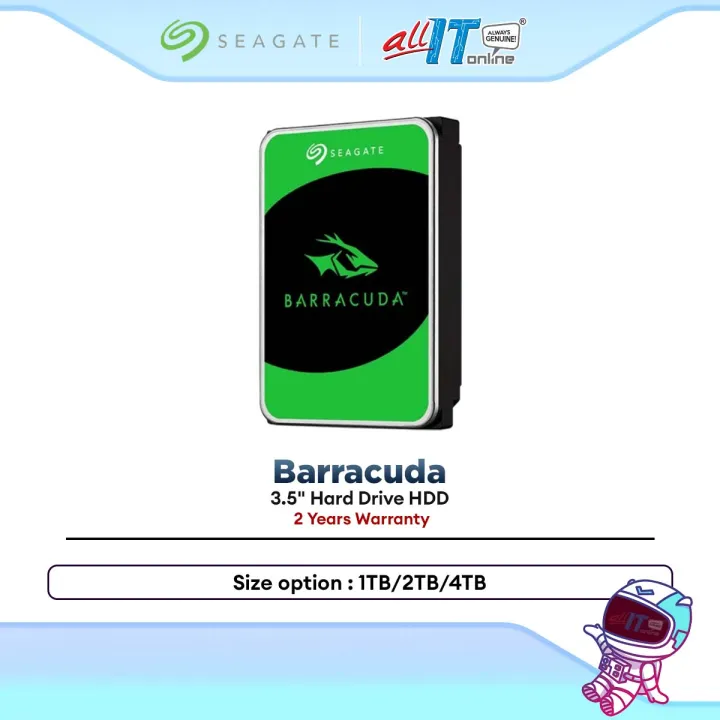 Seagate Barracuda 5400 / 7200 RPM / 64MB / 256MB Cache 3.5" SATA3 HDD ( 1TB / 2TB / 4TB )
