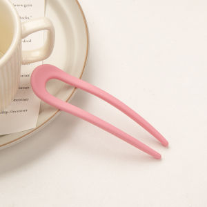 Candy Color U-shaped Hairpin Women Hair Clip Sweet Simple Plain Hairpin Girls Elegant Hair Accessories