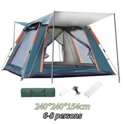 Outdoor Tent 6-8 Persons Camping Tent Family Tent Automatic Tent Double-Layer Waterproof Rainproof Tent