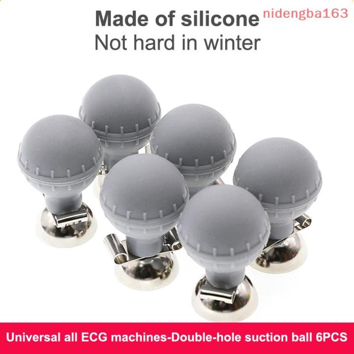 Universal ECG EKG Electrode Set – 4 Limb Clamps + 6 Suction Bulbs – Snap/Clip 3.0/4.0mm