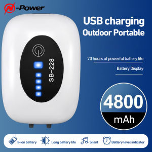 [In Stock] N-Power Aquarium Filter for Fish Tank Aquarium Oxygen 4800mAh Battery Life Silent Double Outlet